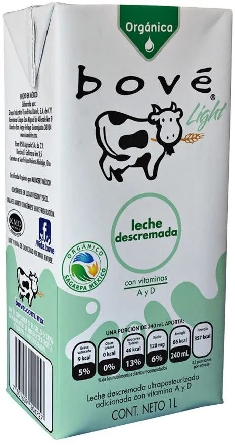 Leche Bové Orgánica Descremada