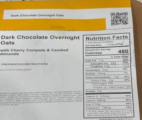 Dark chocolate Overnight Oats