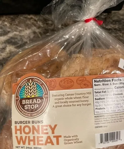 Burger buns honey wheat
