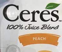 100% peach fruit juice blend, peach
