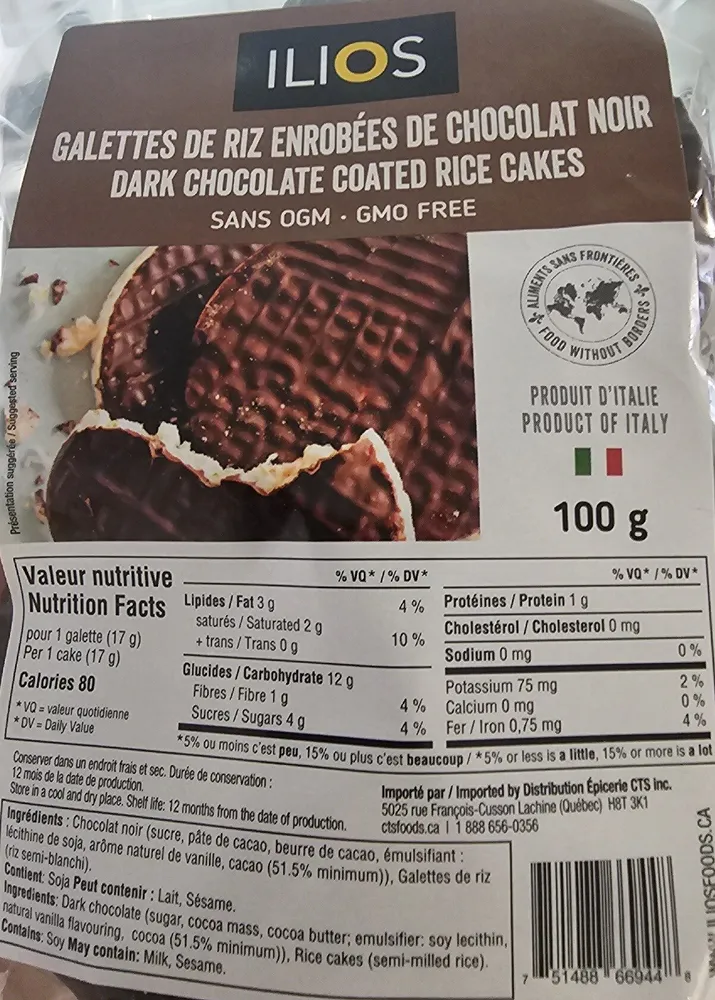 Galettes de riz au chocolat