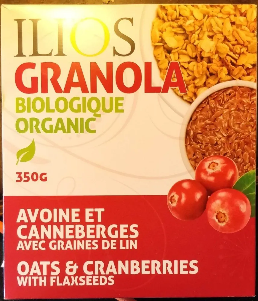 Granola biologique Avoine & cranberries avec graines de lin