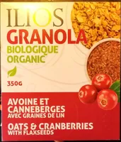Granola biologique Avoine & cranberries avec graines de lin
