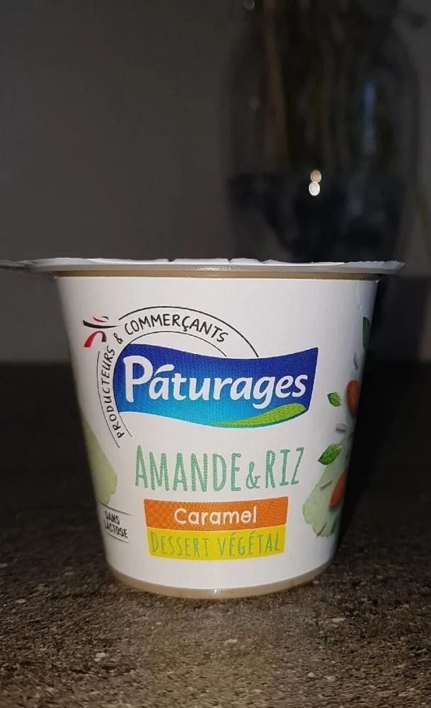 Dessert végétal amande et riz caramel sans lactose