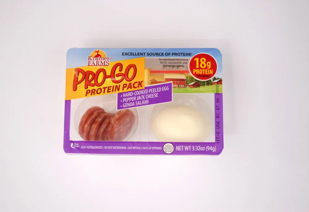HARD-BOILED PEELED EGG, GENOA SALAMI and PEPPER JACK CHEESE