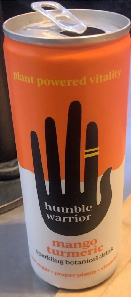 Mango tumeric sparkling botanical drink