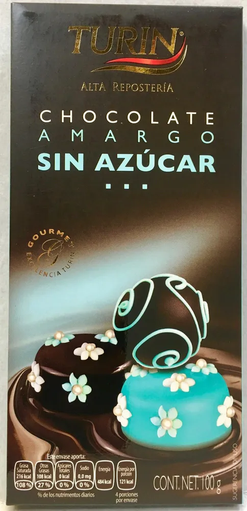 Chocolate amargo sin azúcar