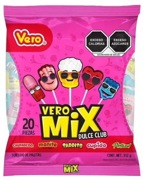 Paletas caramelo macizo dulce club