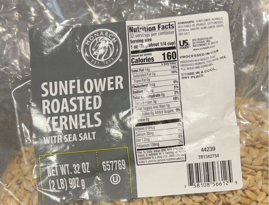 Sunflower roasted kernals