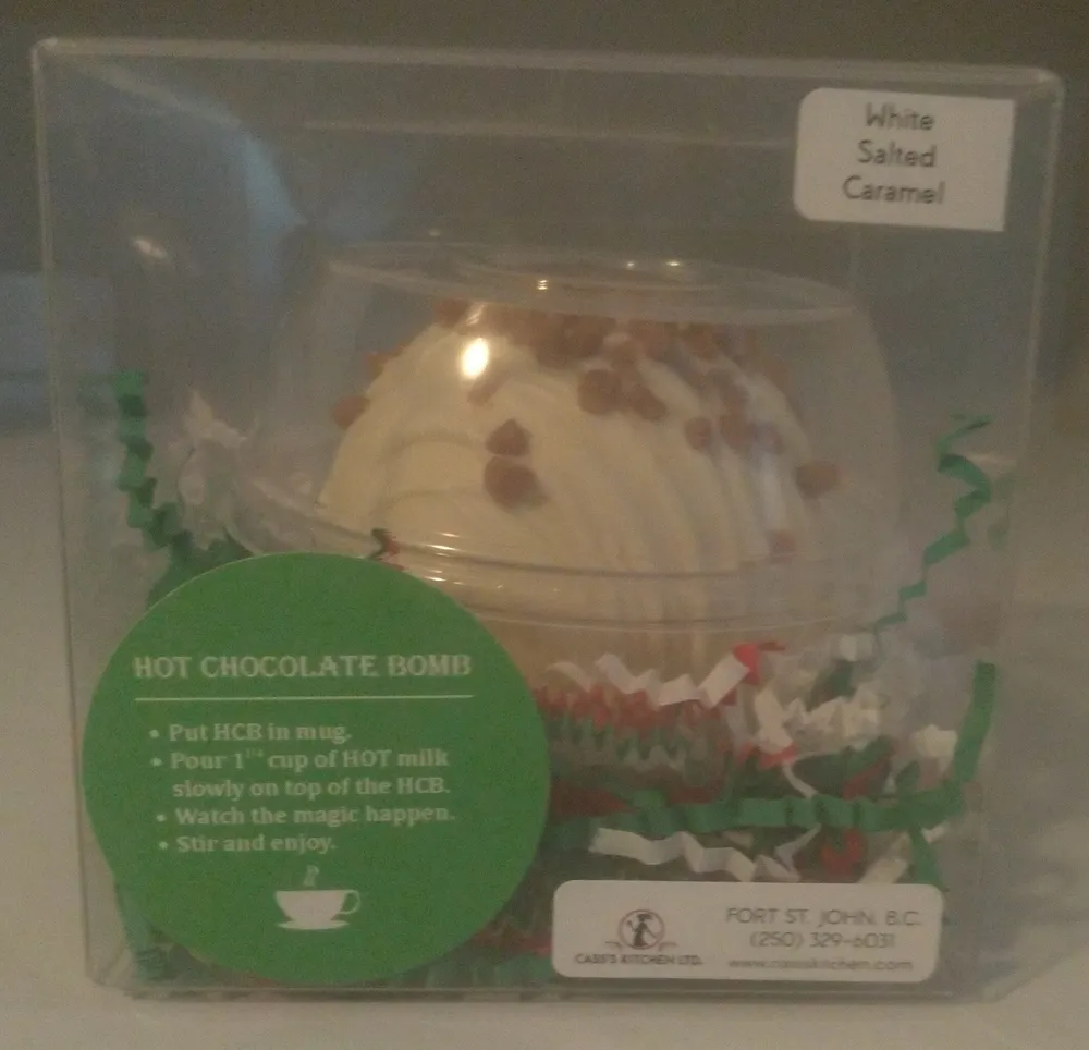 White Salted Caramel Hot Chocolate Bomb