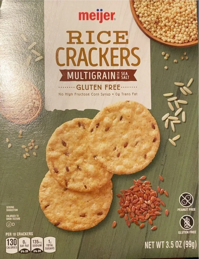 gluten free multigrain rice crackers with sea salt