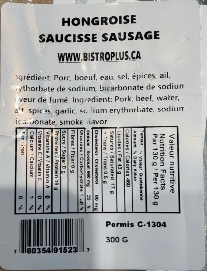 Saucisses Hongroise