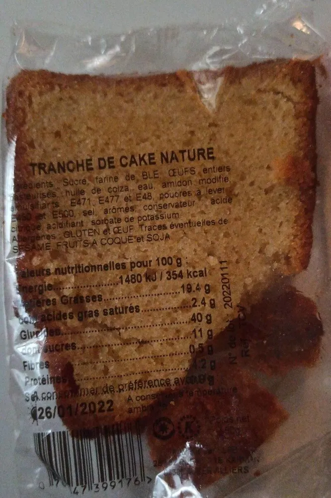 Tranche de cake nature