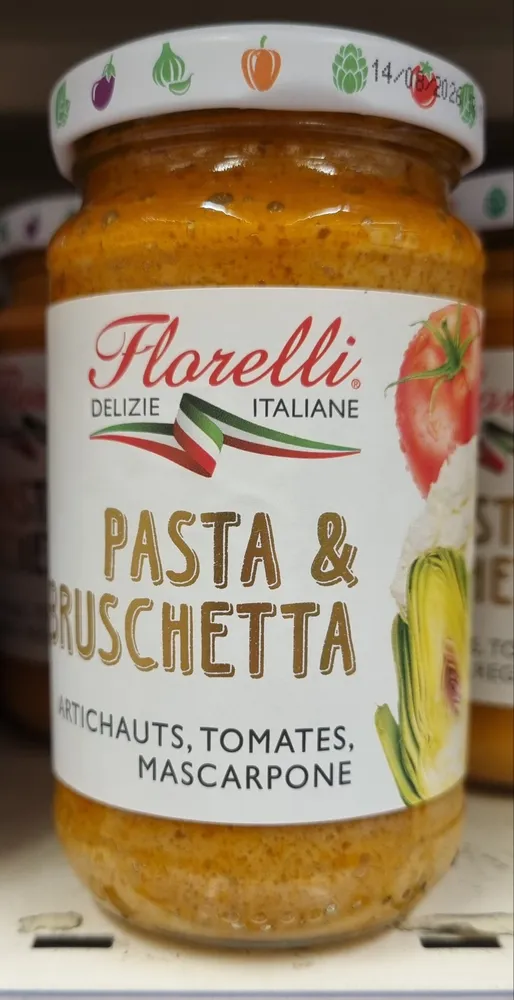 Pasta & bruschetta : artichauts, tomates, mascarpone