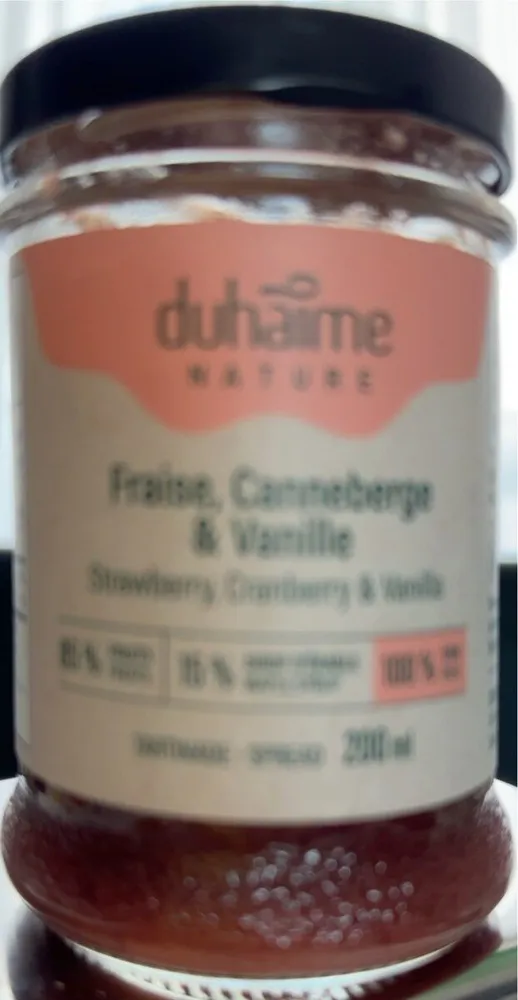 Confiture fraise, canneberge & vanille