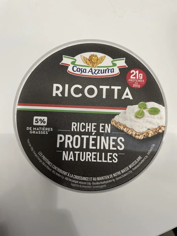 Ricotta riche en protéines naturelles