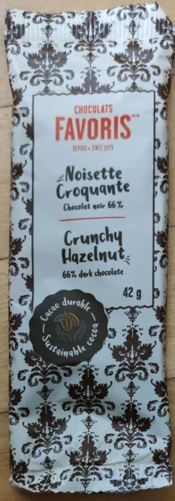 Noisette croquante et chocolat noir 66 pourcent
