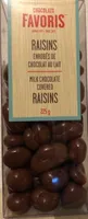 Raisins enrobés de chocolat