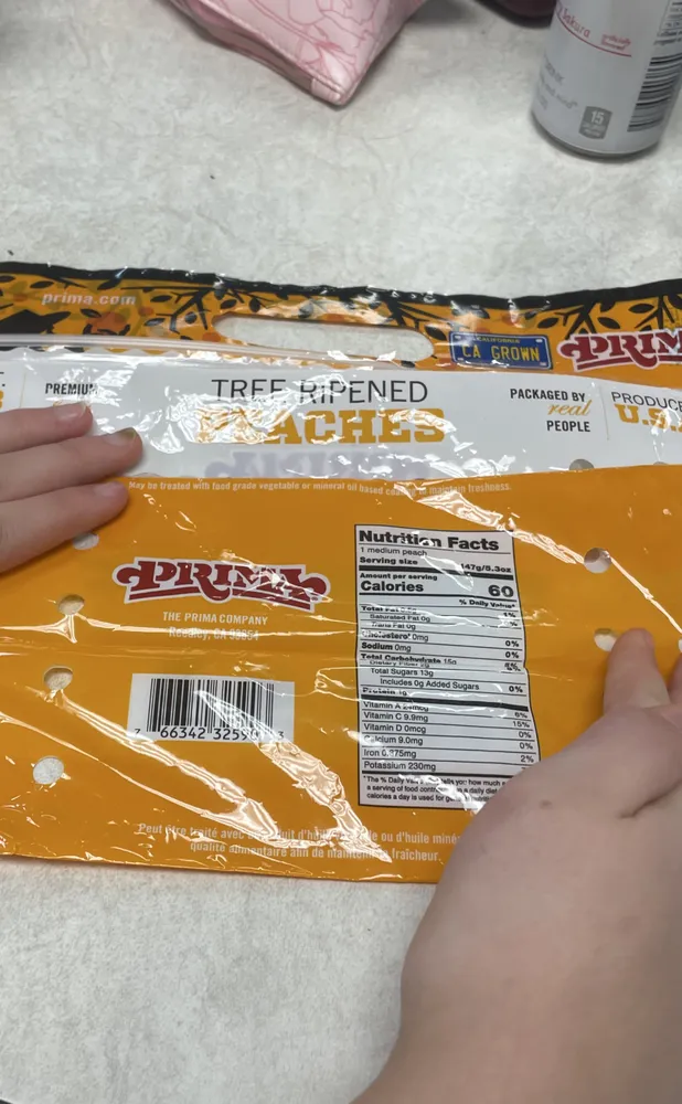 Tree ripened peaches