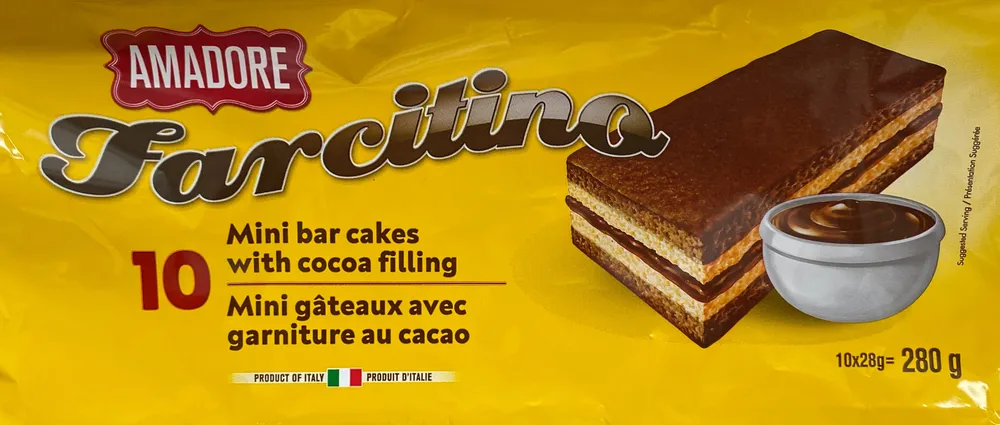 Farcitino 10 Mini Bar Cakes with Cocoa Filling