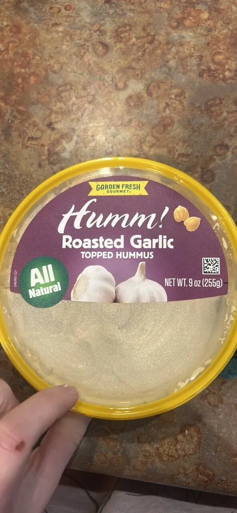 Roasted Garlic Topped Hummus