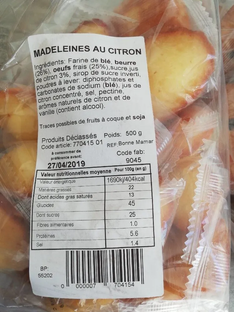 Madeleine au citron