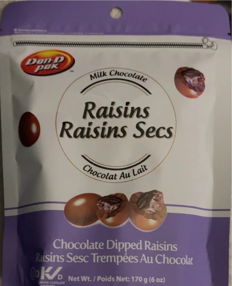 Milk chocolate Raisins