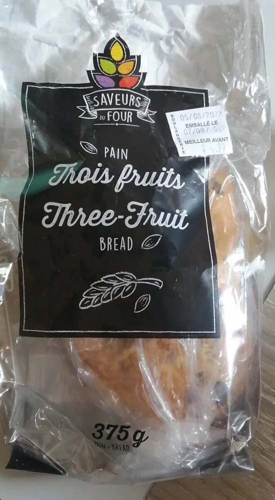 Pain trois fruits