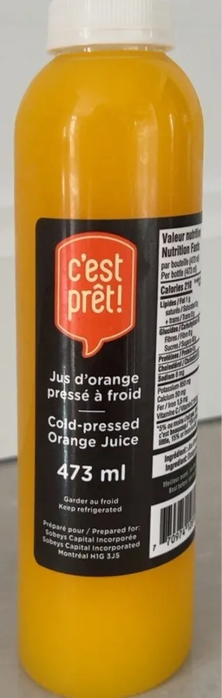 Jus d’orange pressé à froid