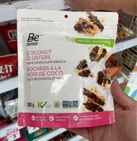 Coconut clusters dark chocolate drizzle
