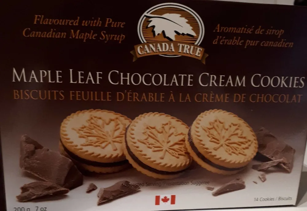 Biscuits feuille d'érable à la crème de chocolat