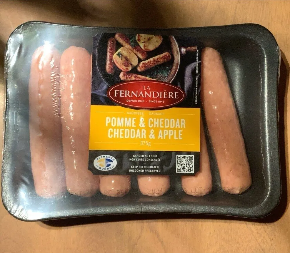 saucisse pomme et cheddar
