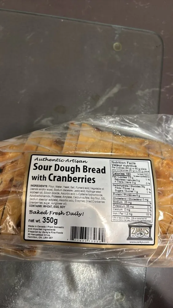 Authentic Artisan Sour Dough Bread with Cranberries