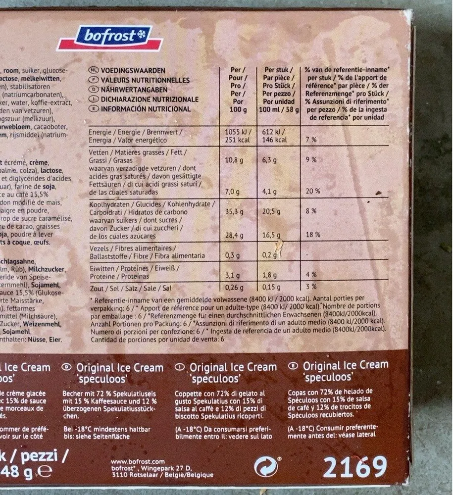 Ice cream speculoos