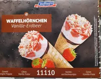 Waffelhörnchen Vanille-Erdbeer