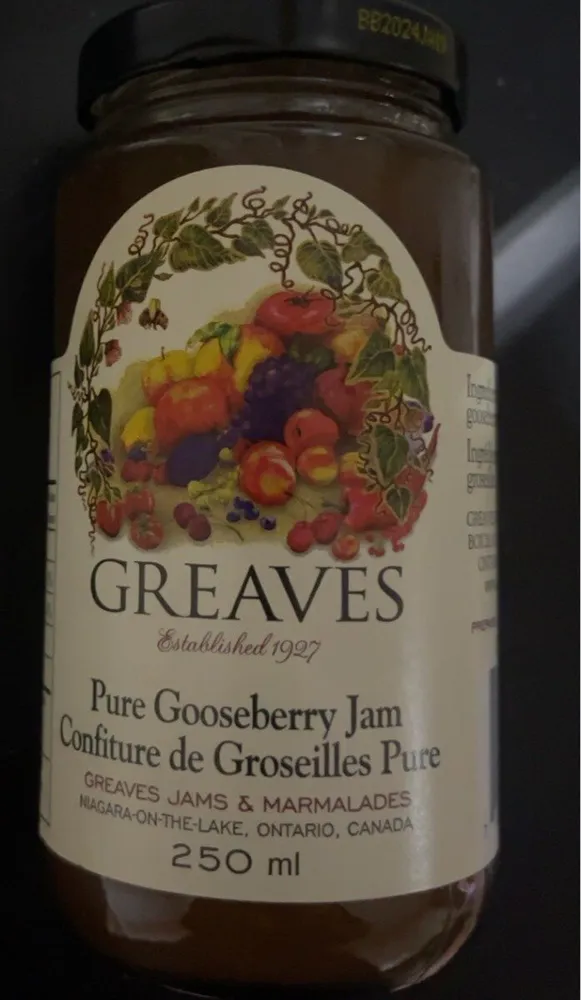 Greaves gooseberry jam