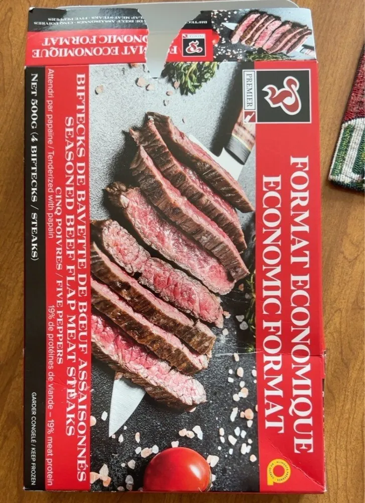Biftecks bavette de boeur assaisonnés