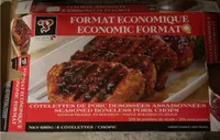 Côtelettes de porc desossées assaisonnées