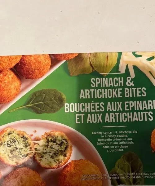 Bouchées aux épinards et aux artichauts