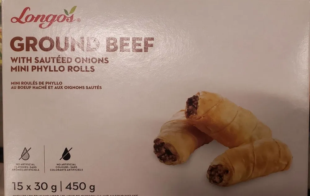 Mini phyllo rolls ground beef