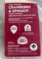 Cranberry and spinach turkey burgers