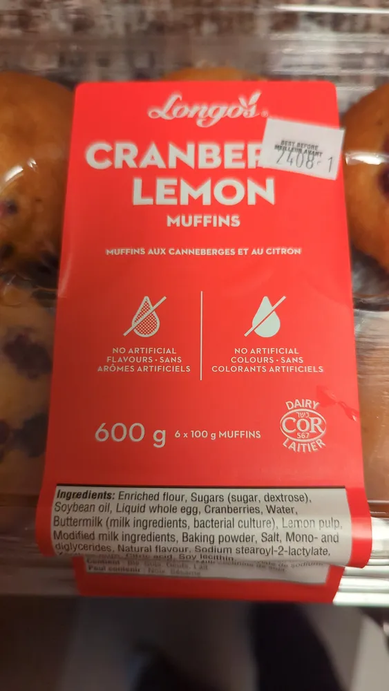 Cranberry Lemon Muffins