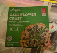 Cauliflower crust spinach alfredo pizza
