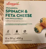 Spinach and feta cheese, mini phyllo rolls