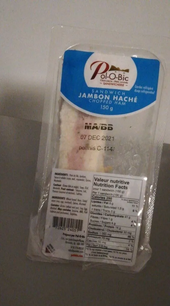 Sandwich Jambon Haché