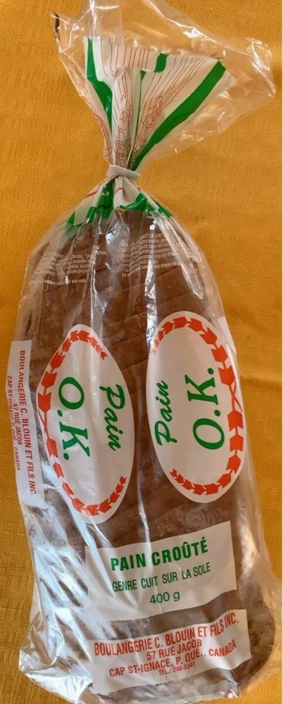 Pain croûté Genre cuit sur la sole