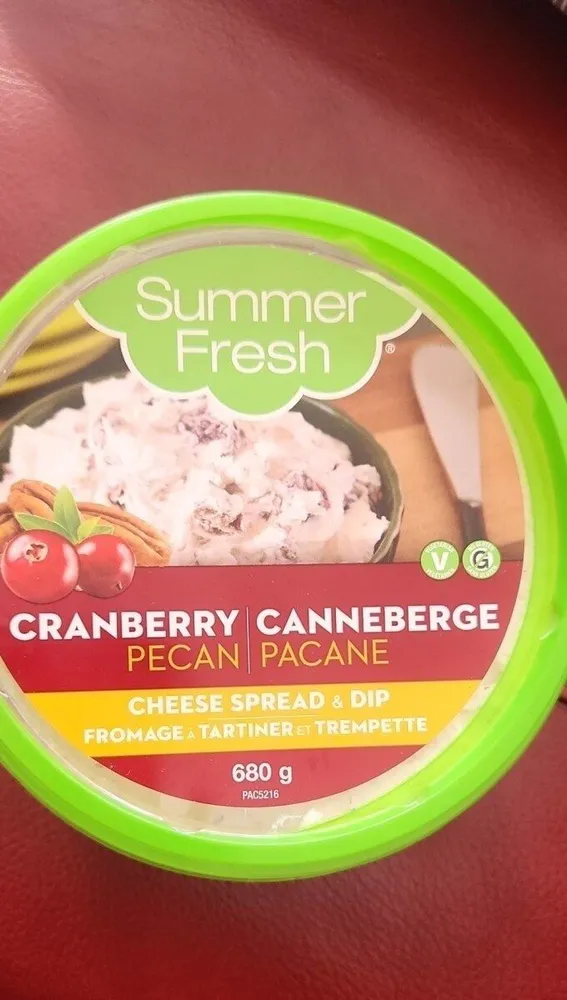 Canneberge pacane fromage à tartiner et trempette
