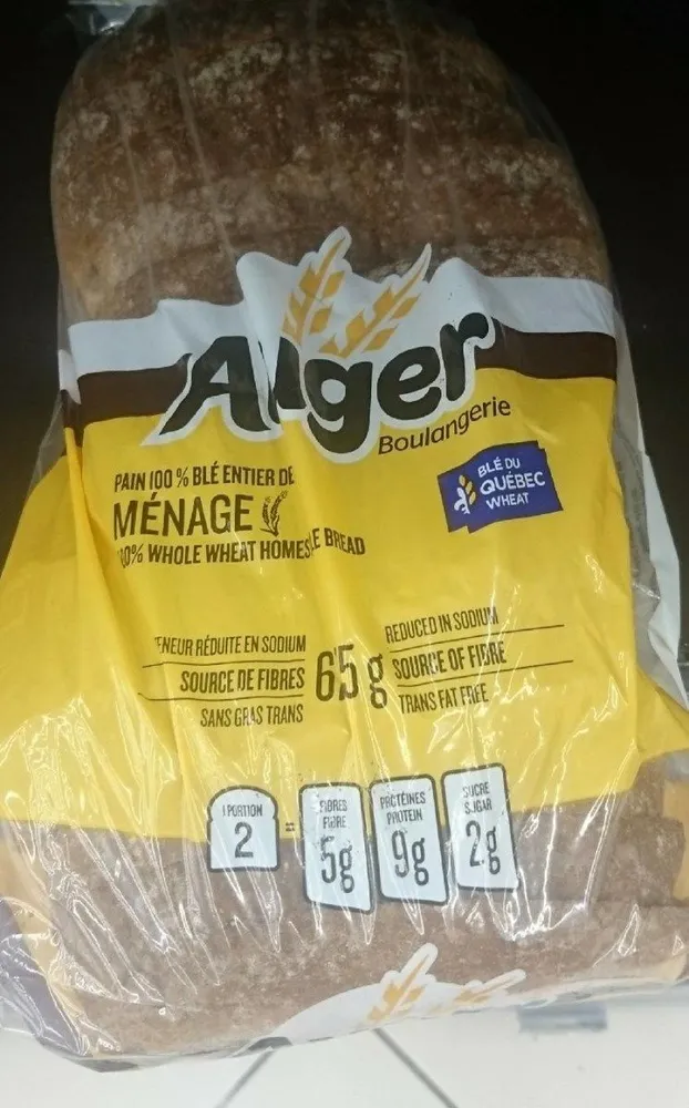 Pain 100 % blé entier de ménage
