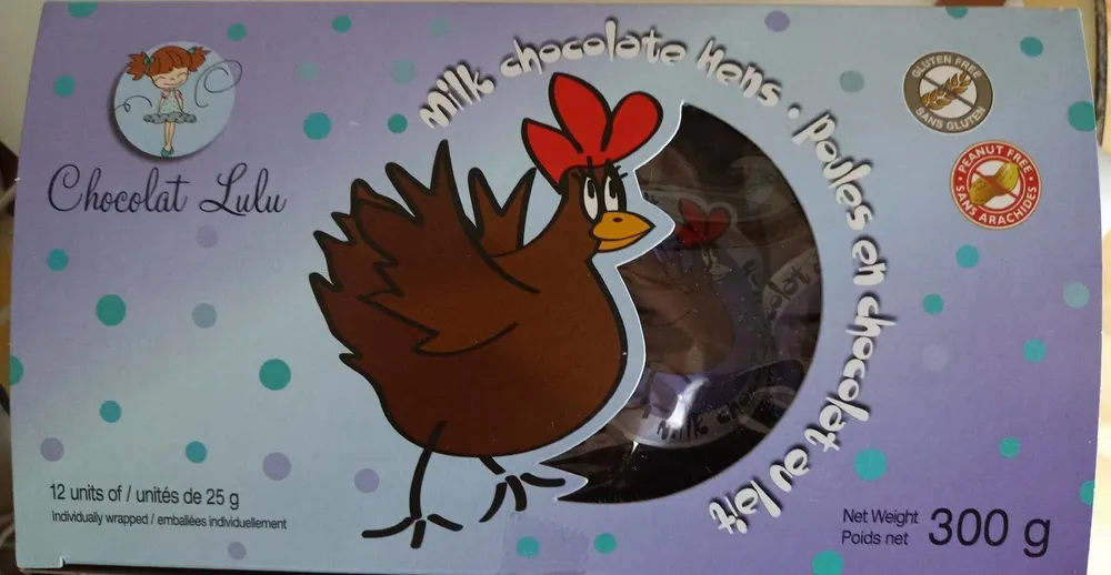 Poules de chocolat au lait
