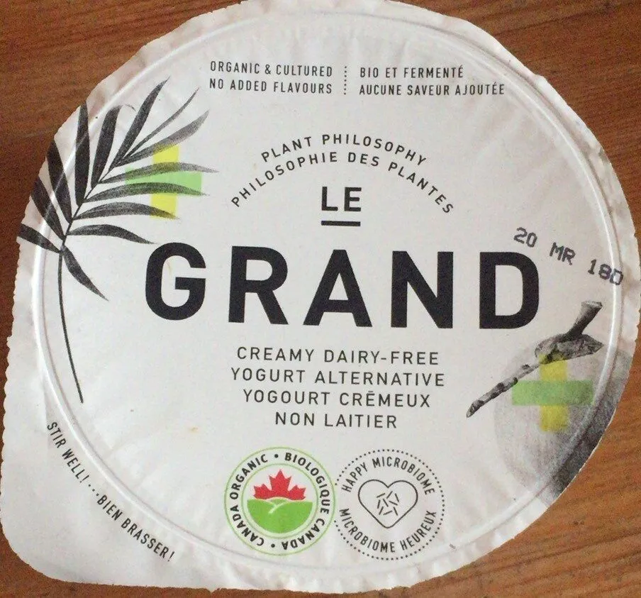 Yogourt cremeux non laitier